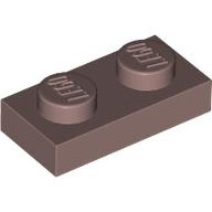 Lego destička 1x2, pískově červená (4188133)